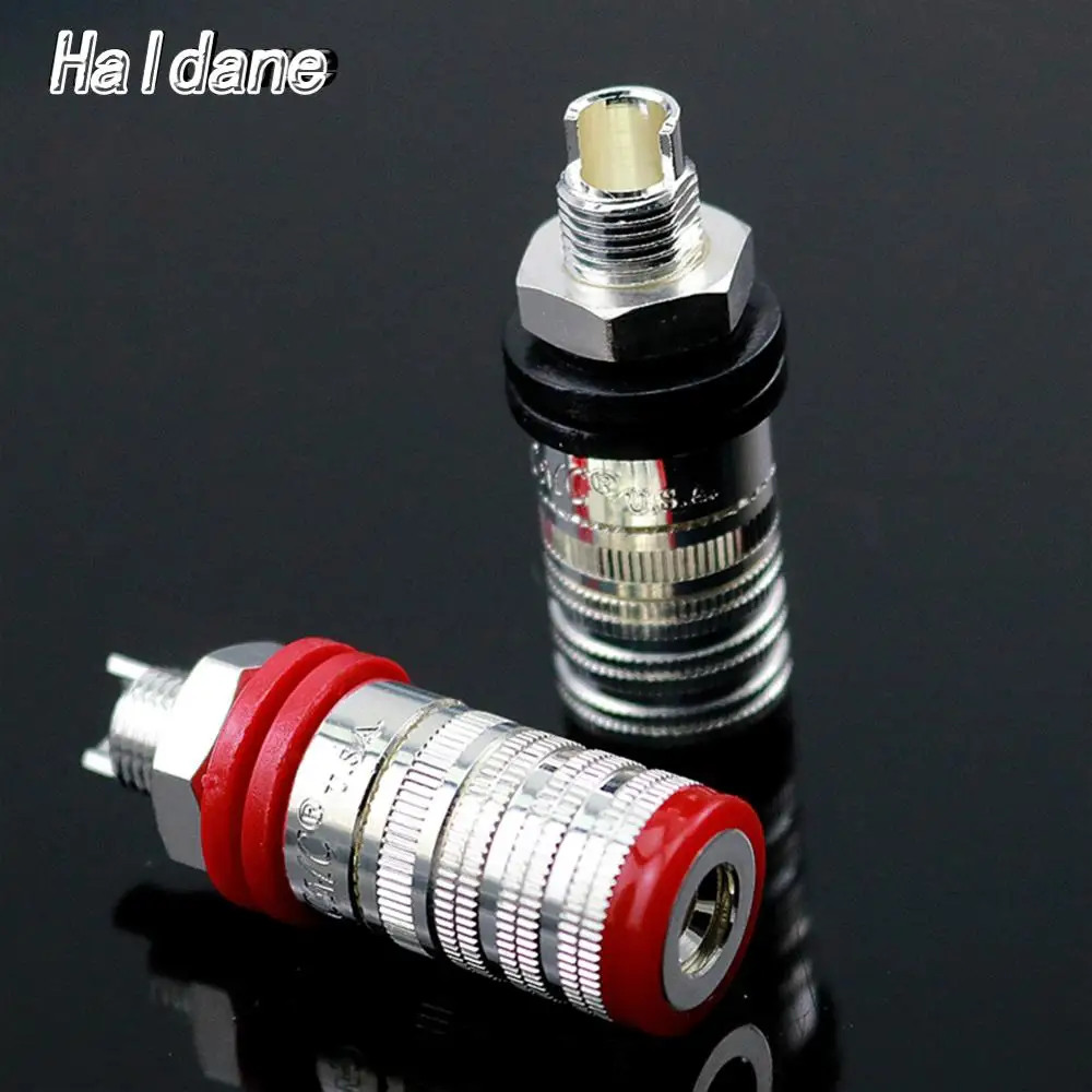 Haldane-Terminal de altavoz chapado en plata HIFI CMC 838S-AG, poste amplificador de encuadernación, reproductor de CD y DVD, altavoz, conector Jack Teriminal, 4 Uds.