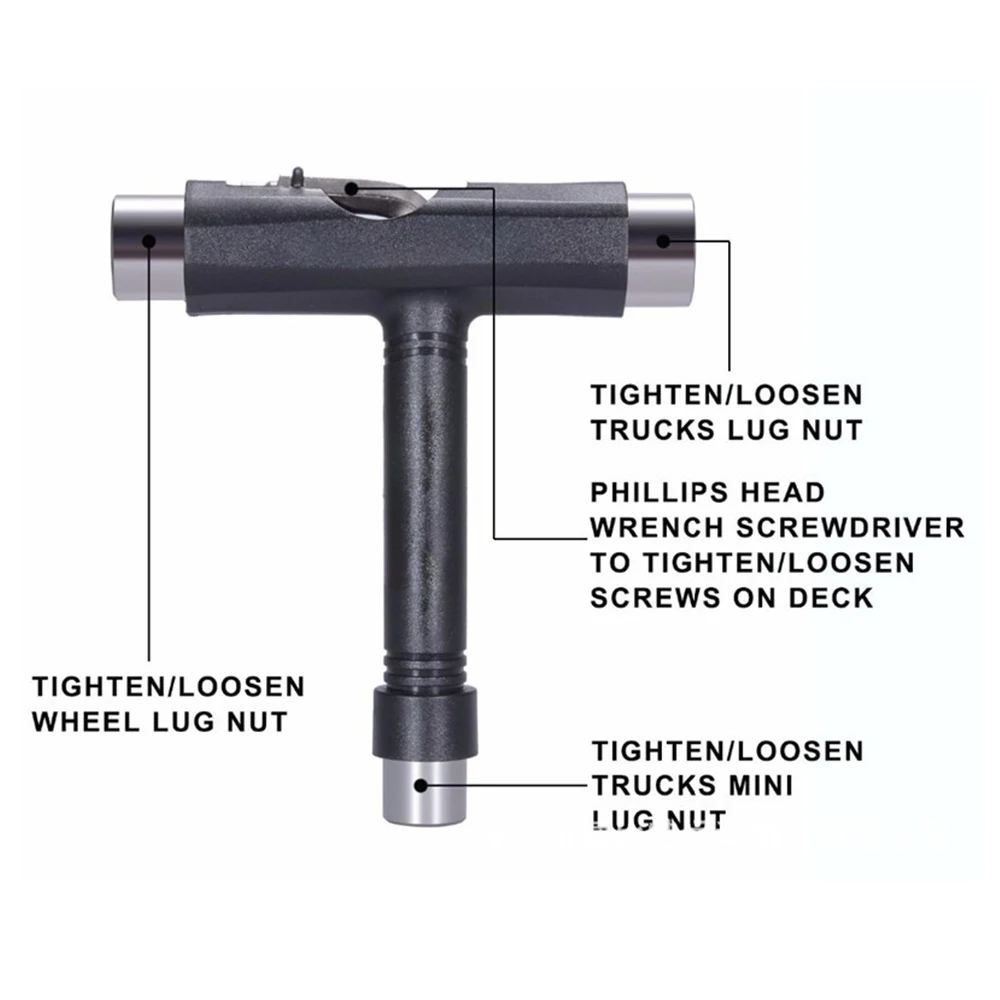 T forma kit chave de skate multifuncional mtb bicicleta scooter elétrico reparação ferramentas snowboard acessórios montagem da chave 2023