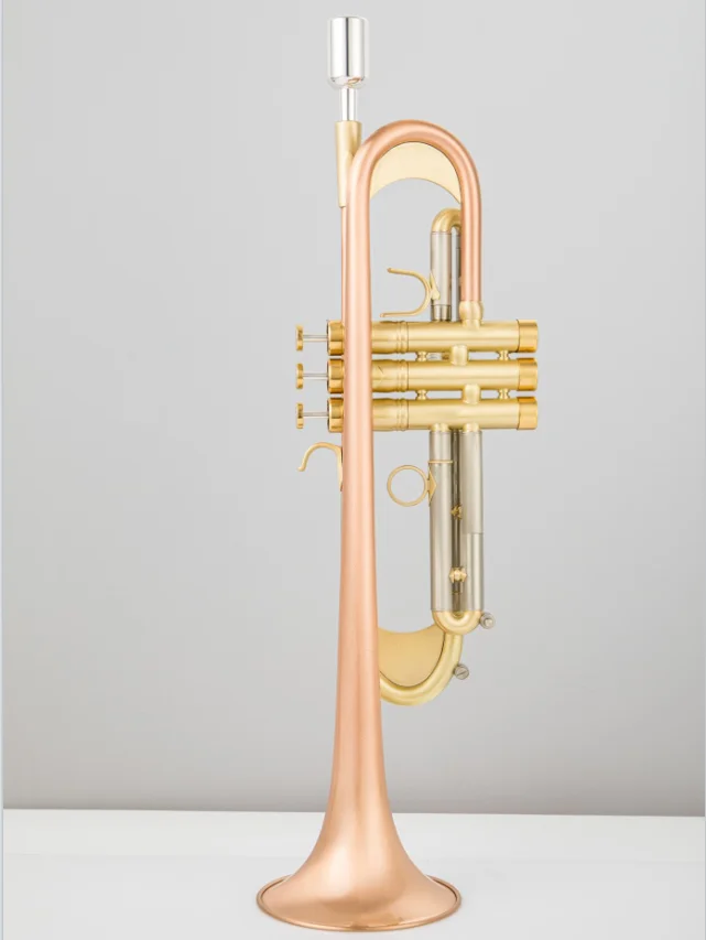 

Bb Trumpet Rose Gold Brass Horn professional Musical Instrument With Trumpet Case Free Shipping