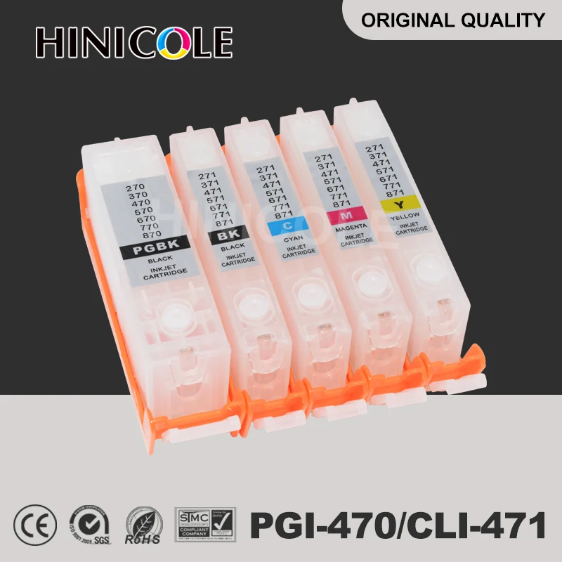 Hinicole Ink Cartridge PGI 470 CLI 471 For Canon PIXMA MG5740 MG6840 MG7740 TS5040 TS6040 TS8040 Refill Cartridge