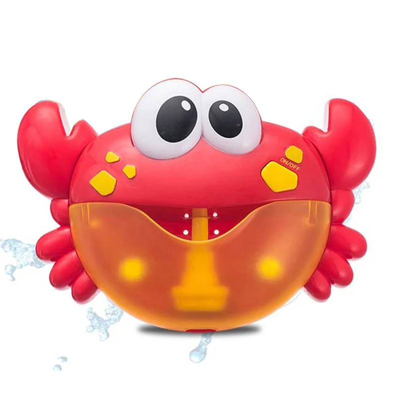 Blowing Bubble Frog&Crabs Baby Bath Toy Bubble Maker Swimming Bathtub Soap Machine Toy for Children With Music Water Toy