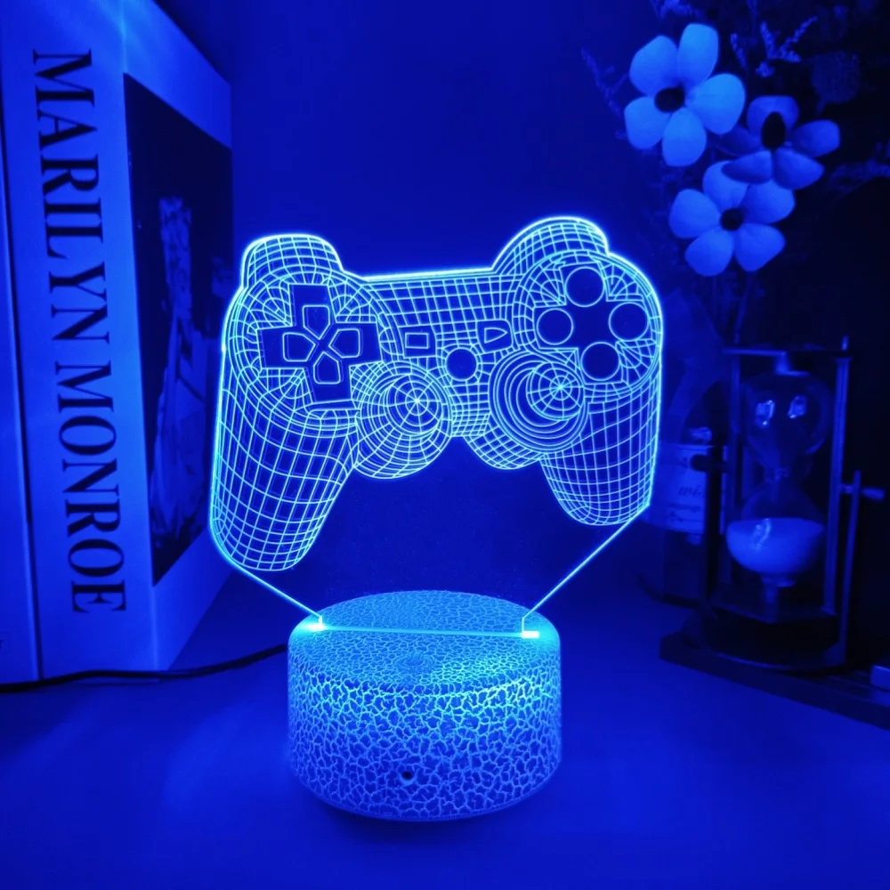 3D Night Light Lamp Gaming Room Desk Setup Decor Table Game Console Icon Logo Sensor Light Kids Child comodino Gift compleanno natale