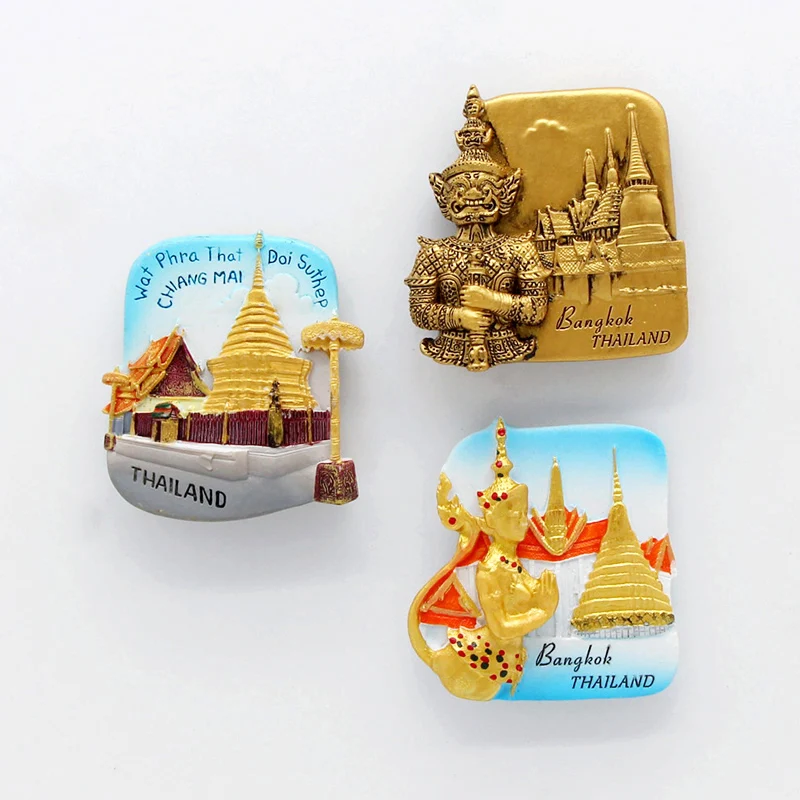 Thailand Pattaya elephant Shrimp soup 3D magnetic refrigerator paste souvenir Bangkok fridge magnets Collection  home decoration