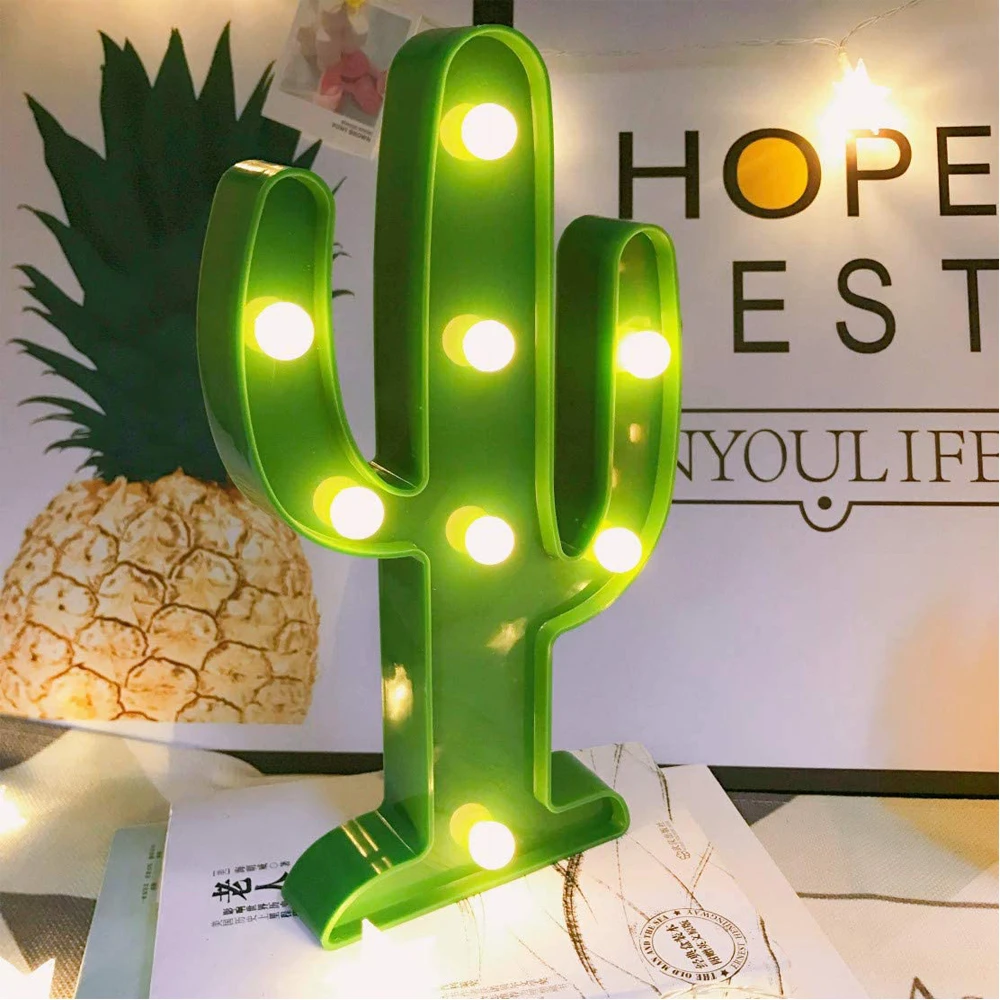 LED Christmas Rree Night Light Flamingo Kids Room Decoration Lamp Pineapple Nightlights Cactus Night Lights Baby Christmas Gifts