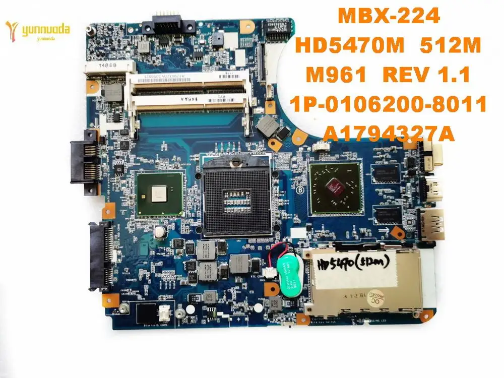 Original for SONY MBX-224 laptop  motherboard MBX-224  HD5470M  M961  REV 1.1  A1794327A  tested good free shipping