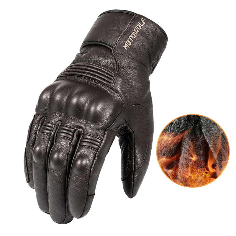 Real Leather Winter Thermal Warm Cycling Bicycle Bike Ski Outdoor Camping Hiking Motorcycle Gloves Sports Full Finger