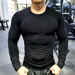 2026 Long sleeve t shirt Compression Tights Men Fitness Running Shirt Breathable Quick dry Long Sleeve Sport Gym sweat Clothing