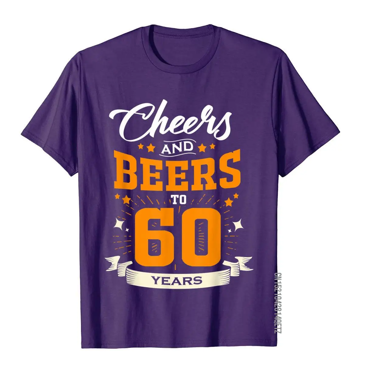 Cheers And Beers To 60 Years Shirt 60ts Birthday Gift T-Shirt Tops Shirts Faddish Beach Cotton Men Top T-Shirts High Street