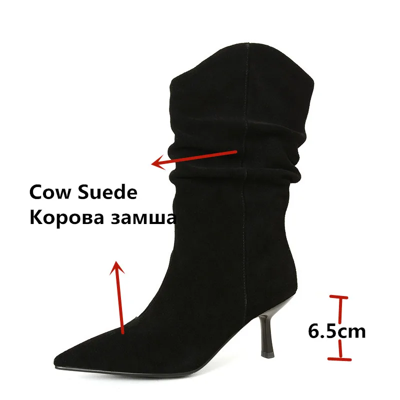 FEDONAS Fashion Mid-Calf Boots 2025 Autumn Winter Thin Heels Shoes For Women Newest Concise Designer Party Night Club Boots