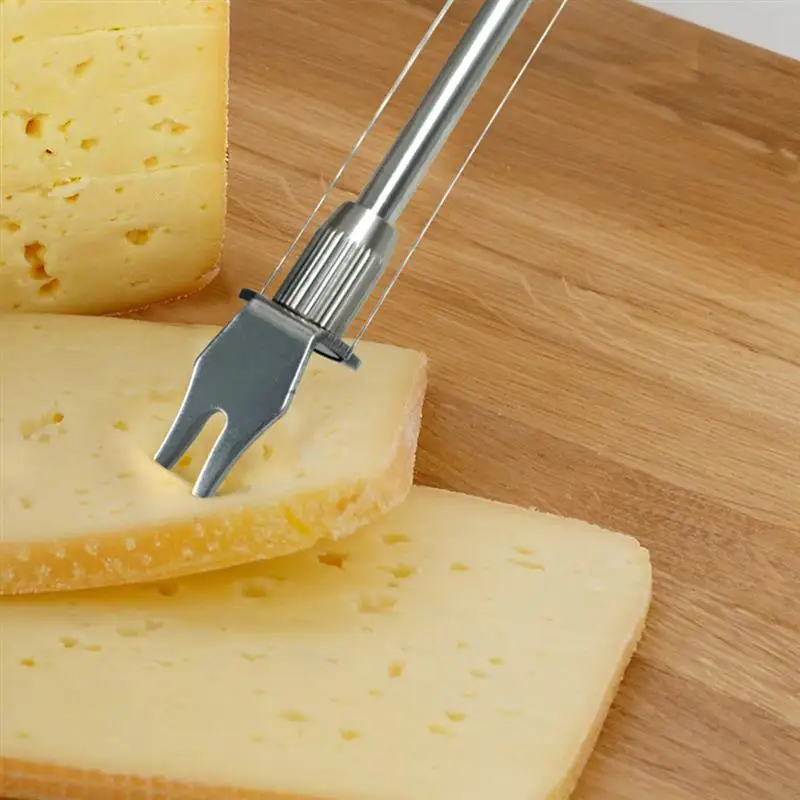 Stainless Steel Cheese Board Double Wire Cheese Slicer Adjustable Butter Wire Cutter Cheese Cutting Wire Kitchen Tools