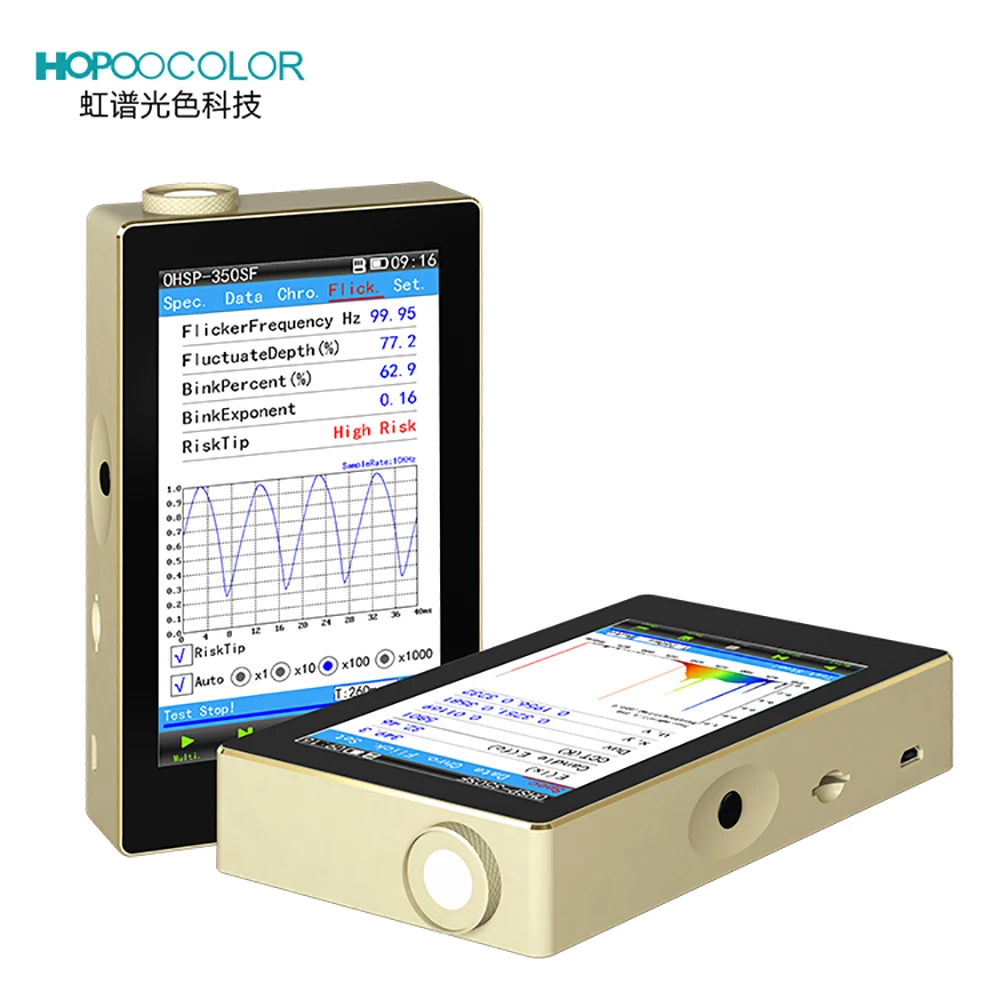 OHSP350SF Flicker Function CCT CRI Lux Spectrum Meter 350-950nm Spectrometer