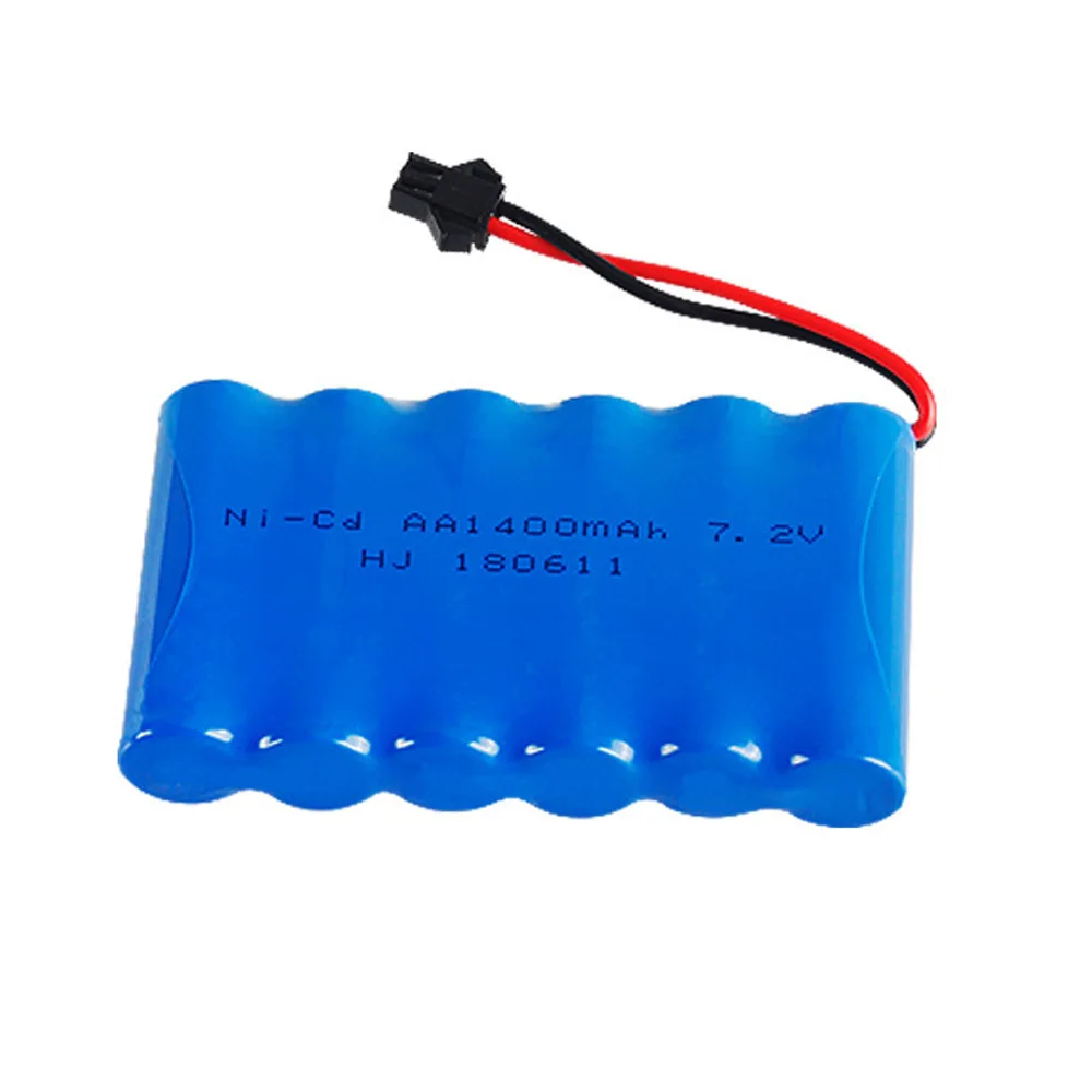 7.2V 1400mAh NI-CD Battery with Charger For RC Cars Robots Tanks Train Gun Boat parts 5*AA 7.2v 700mah Battery Pack with SM Plug