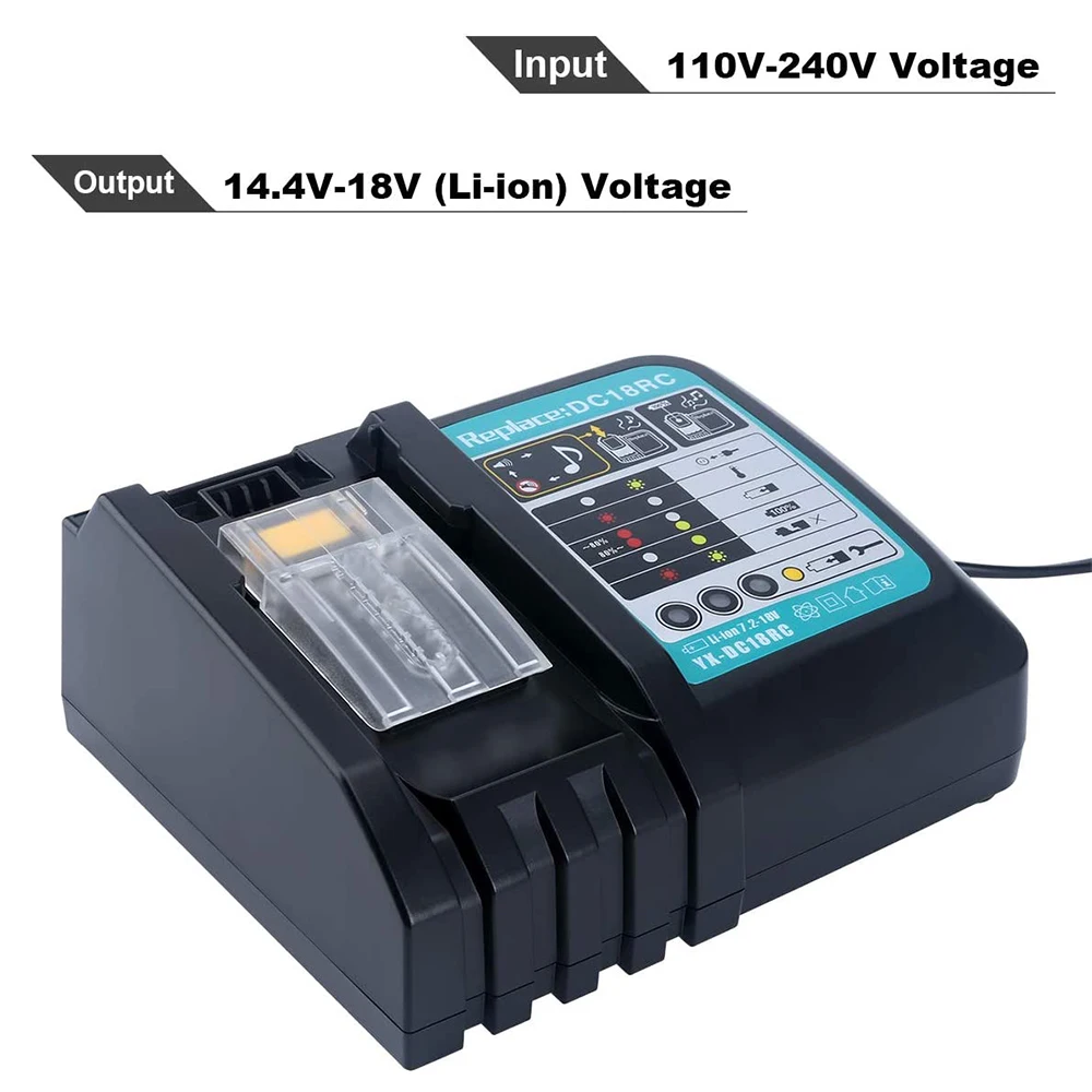 Battery Charger Compatible for Makita 14.4V-18V Lithium-Ion Battery BL1850 BL1840B BL1820 BL1815 BL1860 BL1430 BL1450 BL1830