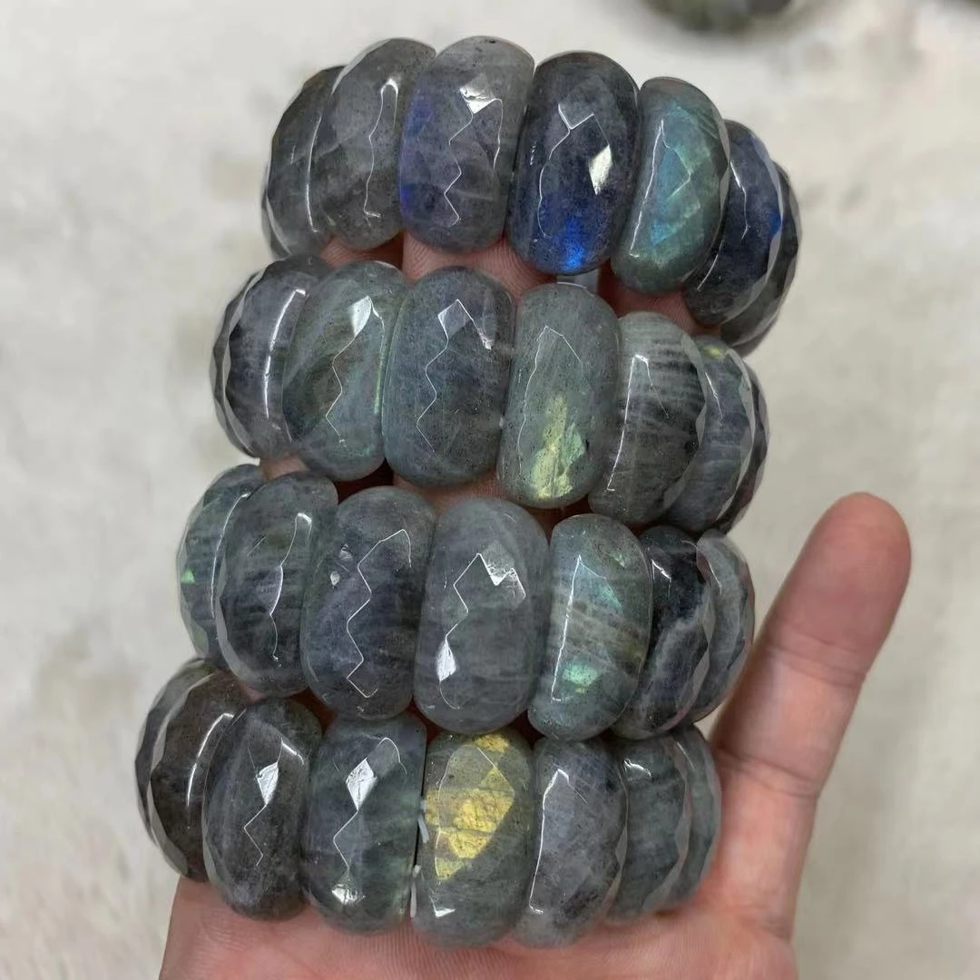 

Natural Labradorite Stone Beads Bracelet Natural GEM Stone Bangle For Woman For Gift Wholesale !