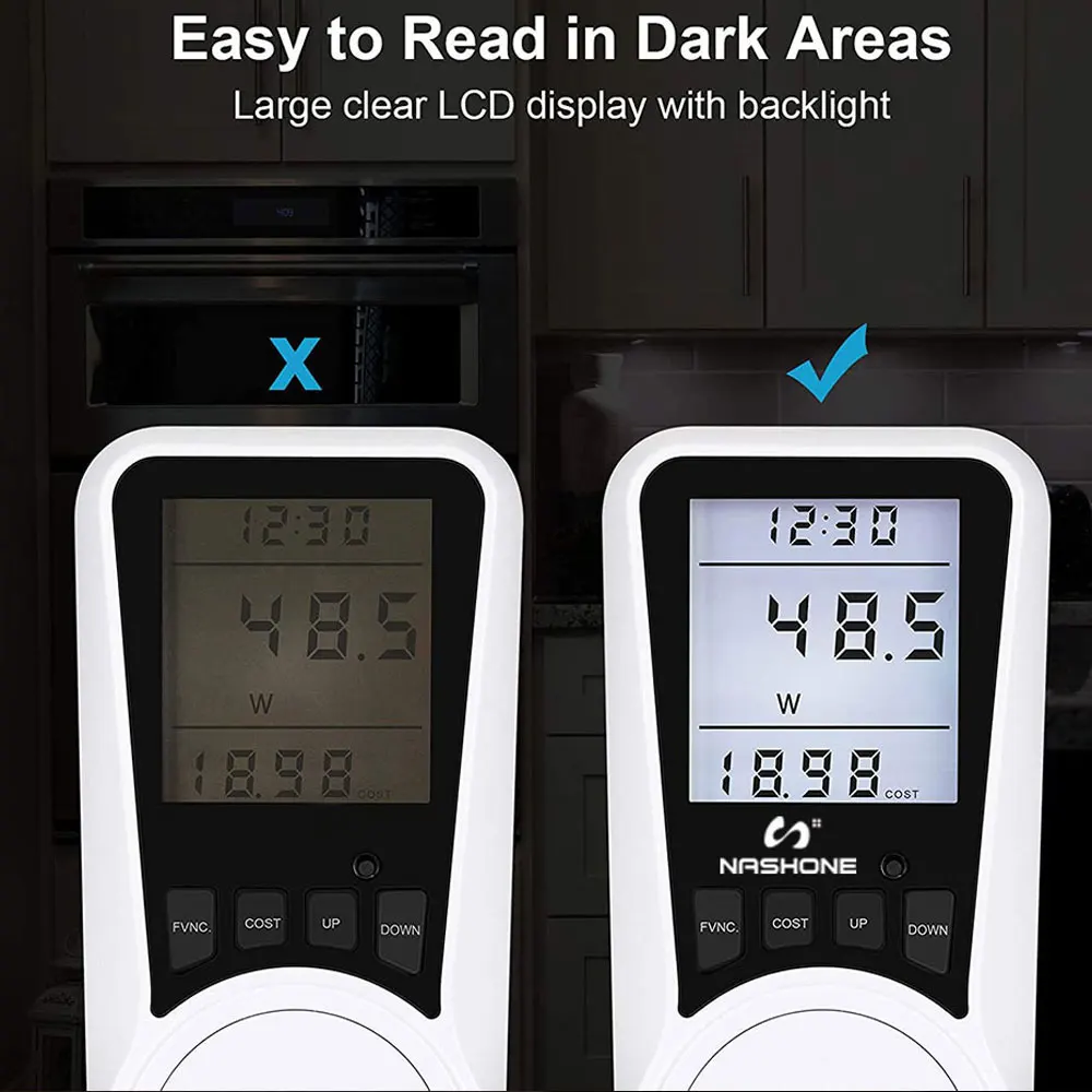 Ampermetre voltmetre 220V AC dijital wattmetre V güç ölçer elektrik tüketimi metre gerilim soket Kwh frekans enerji ölçer