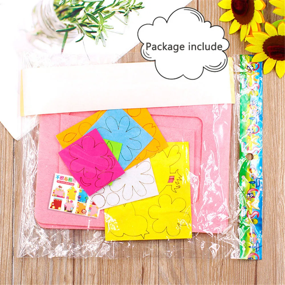 2Pcs DIY Non-woven 3D Photo Picture Frame Toy Handmade DIY Craft Material Package Home Decoration Teaching Aids Toys for Girls