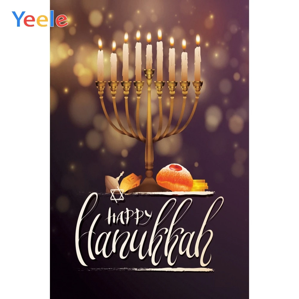 Jewish New Year Happy Hanukkah Backdrop Candlestick Candle Vinyl Photography Backdrops Photographic Background For Photo Studio