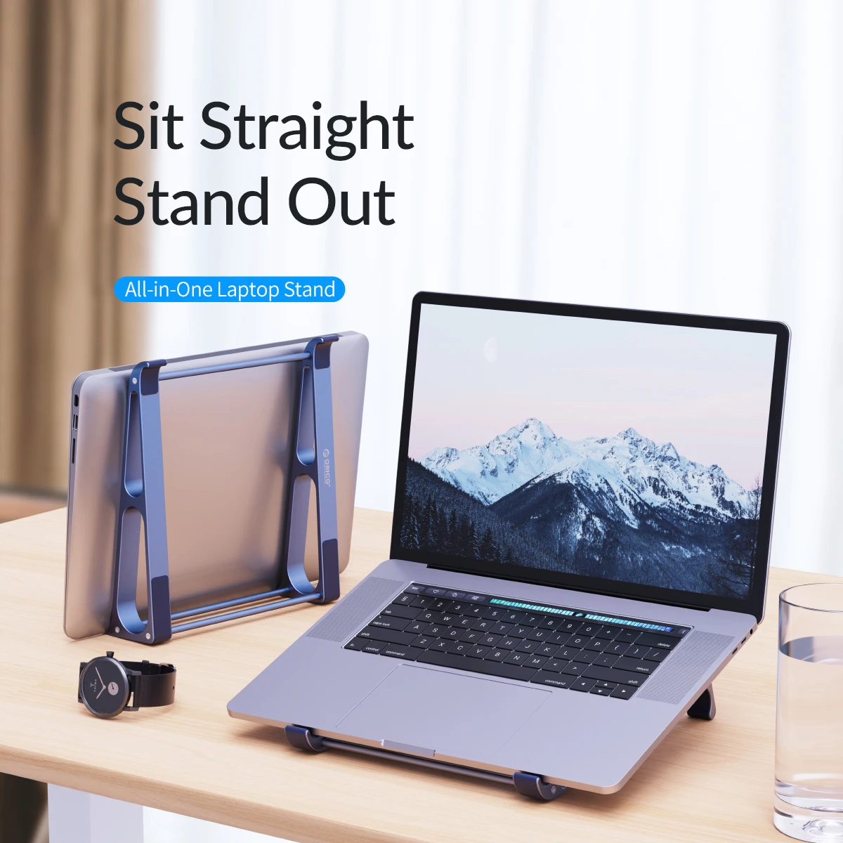 ORICO Portable Vertical Laptop Stand Riser Aluminium Detachable Computer Stand Tablet Holder for 13-17 inch MacBook Notebook