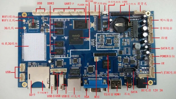 RK3188 multimedia 3G advertising all-in-one control board quad-core advertising machine digital signage POS machine