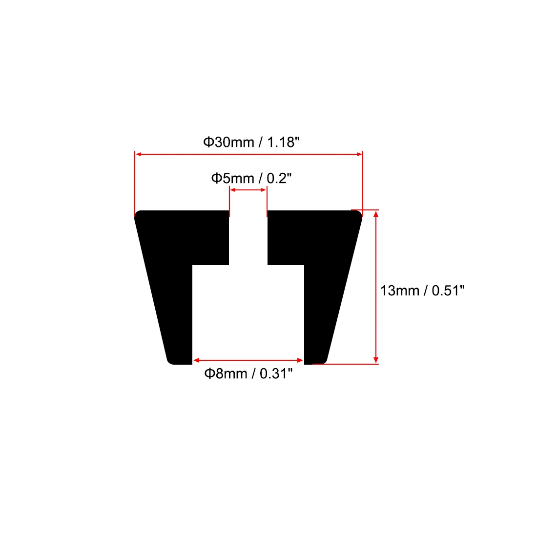 Cuscinetti per mobili in gomma Uxcell 8 pezzi, paraurti antiscivolo 30mm x 19mm altezza 13mm