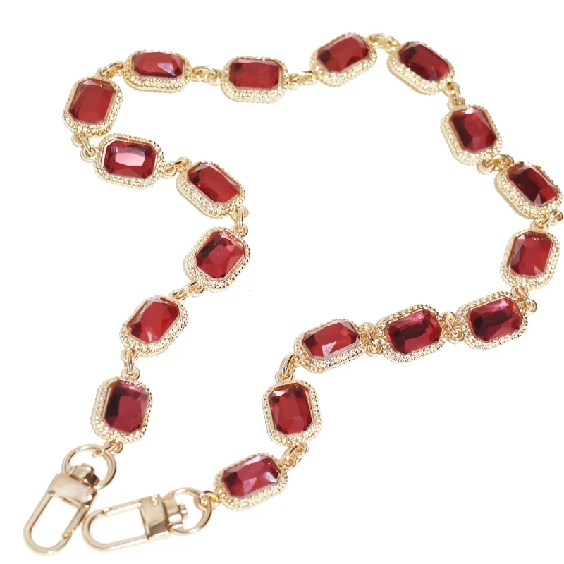 Designer che borda la catena della catena della pietra del diamante catena del metallo dell\'oro per la borsa della borsa accessori di ricambio della