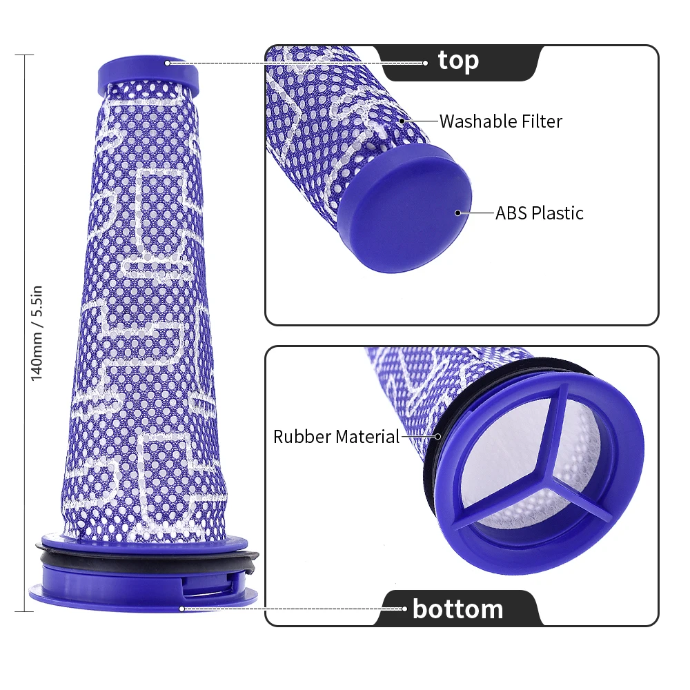 Filtro de Motor lavable frontal y trasero, Compatible con Dyson DC50, Kit de filtro, piezas de aspiradora Robot de barrido inteligente