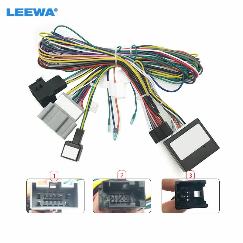 

LEEWA Car Audio Radio DVD Android 16PIN Power Cable Adapter With Canbus Box For Ford Fiesta(09-11) Power Wiring Harness #CA6471