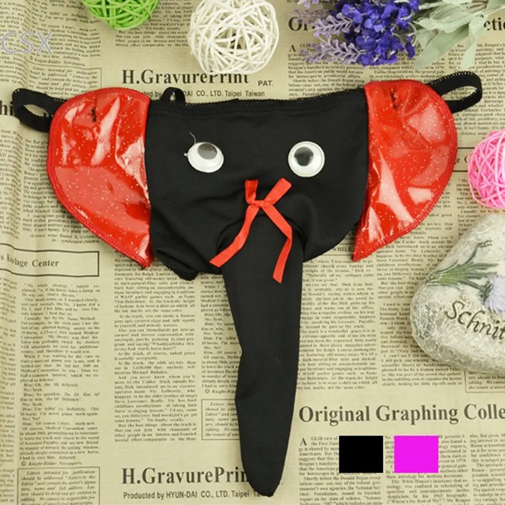 MwOiiOwM New Sexy Men\'s Thong Elephant Nose Pouch G-String T Pants Underwear Novelty Briefs 2Colors dropshipping