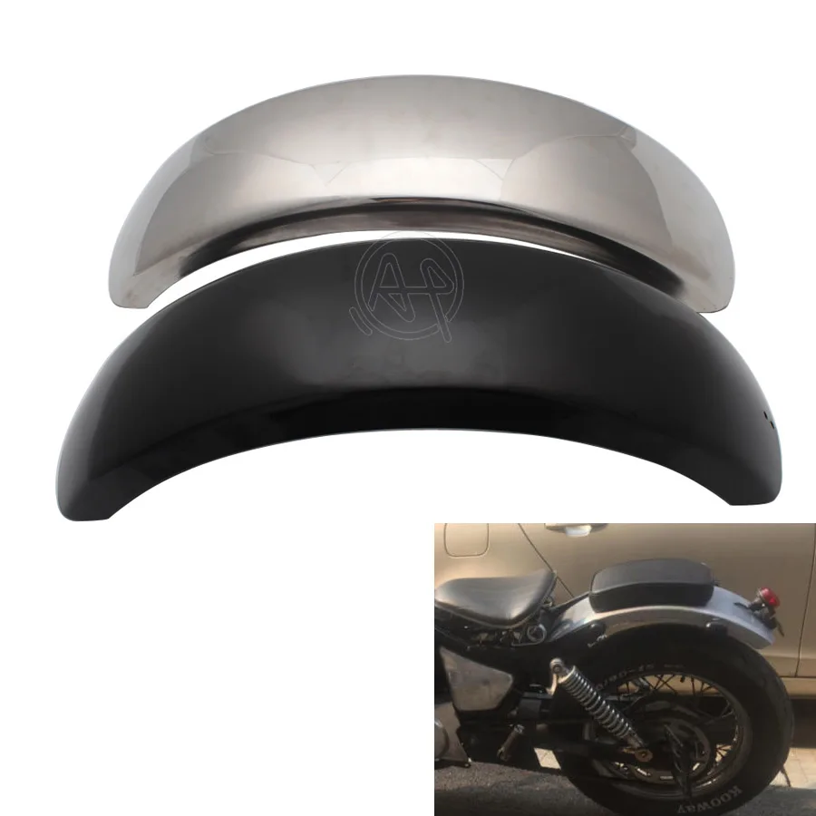 6.1inch/15.6cm Flat Motorcycle Rear Fender Flares Trailer Motorbike Mud Flaps Splash Guard Long for Harley Bobber Chopper VTX DS