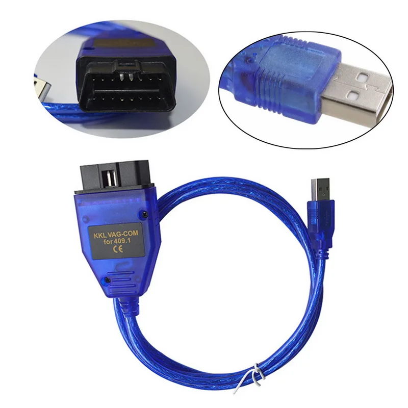 Car USB Cable VAG-COM KKL 409.1 OBD2 Auto Scanner Scan Tool For Seat Diagnostic Tools Car Styling For VW Audi Volkswagen Skoda