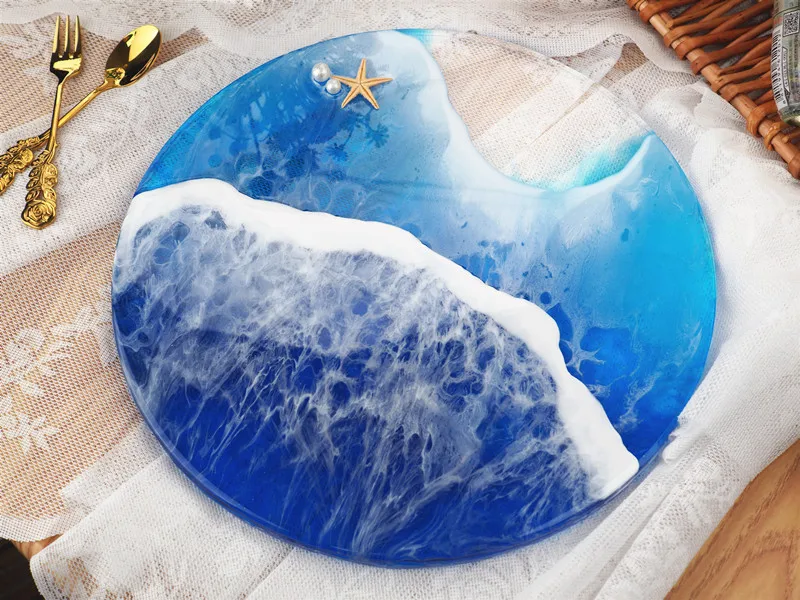 DIY Swing Table Crystal Epoxy Resin Round Tray Mirror Silicone Mold