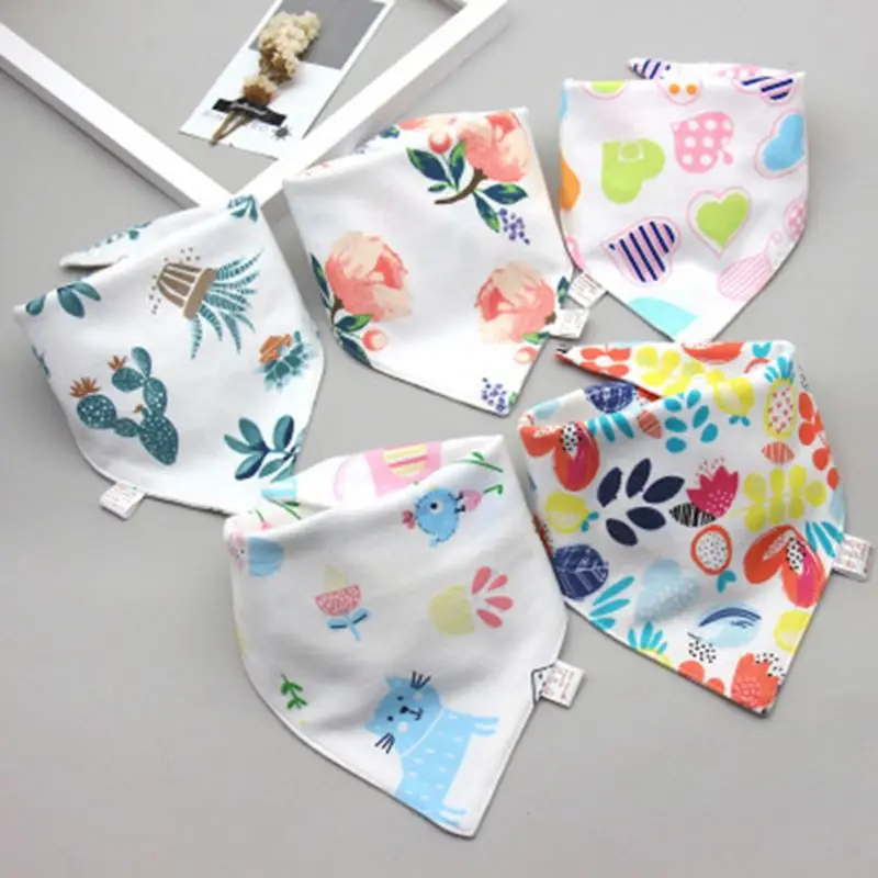 5 Pcs/Pack Baby Feeding Bibs Infant Scarf Towel Bandana Saliva Dribble