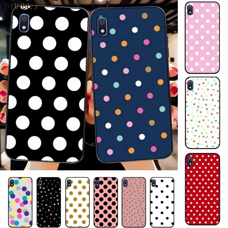 FHNBLJ Red Black Gold Polka dots Dot Soft Rubber Phone Cover for Samsung A30s 51 71 10 70 20 40 20s 31 10s A7 A8 2018