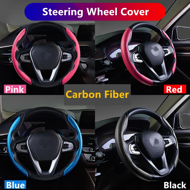 

Car Steering Wheel Case For Mitsubishi Mirage LA Outlander ZK Pajero Lancer ASX Boost Carbon Fiber Pattern Car Accessories