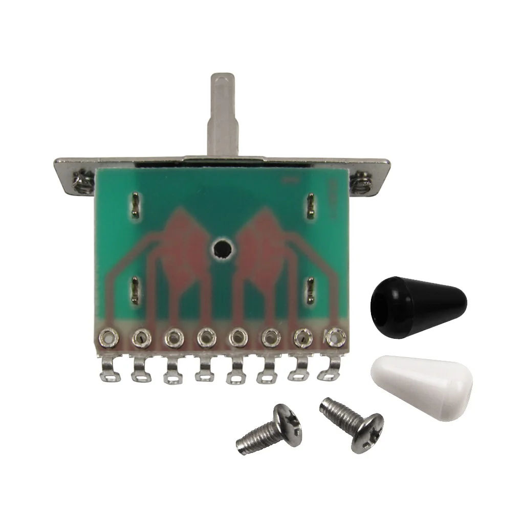 Interruptor de guitarra FLEOR, Selector de pastilla de 5 vías con puntas negras/blancas para guitarra estilo TL