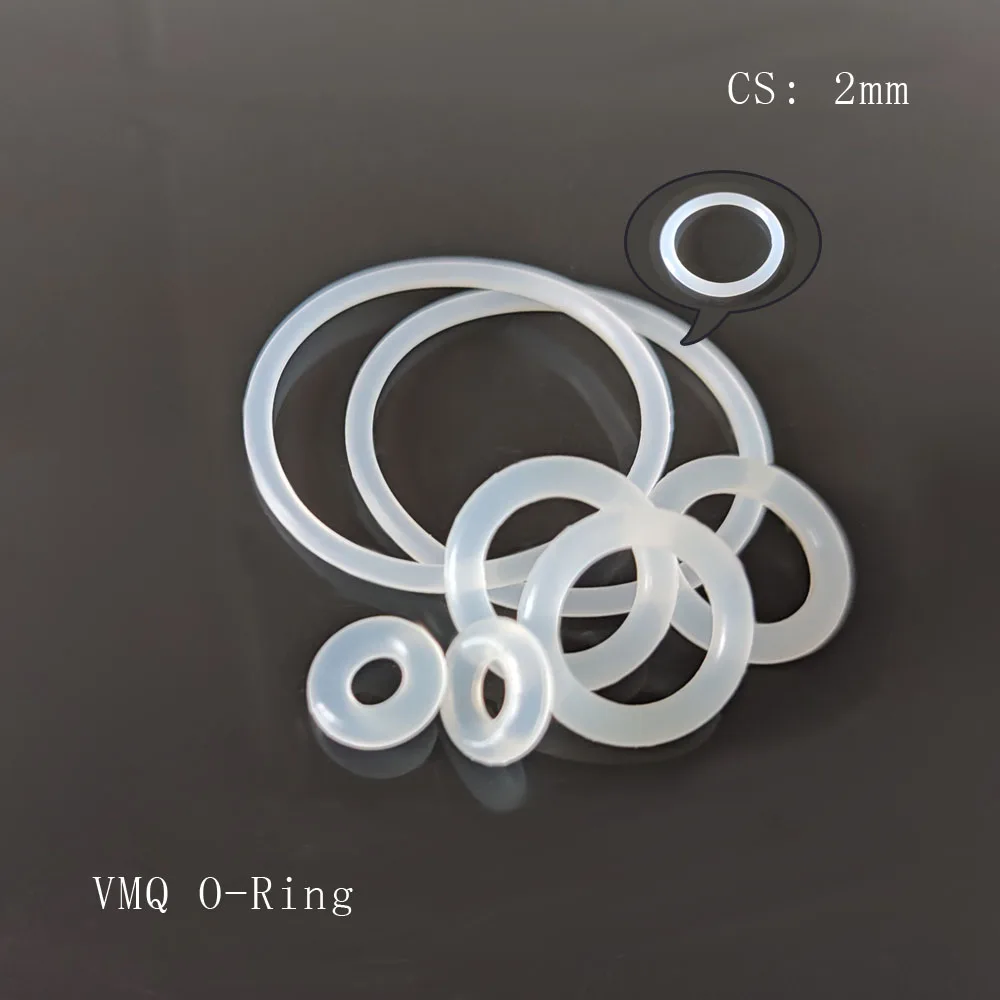 10pcs Silicone Rubber Seal O-Ring Thickness CS 2mm Outer Diameter OD 5/5.5/6/7/8/9/10/11/12/13/14/15/16/17/18/19/20mm VMQ Gasket