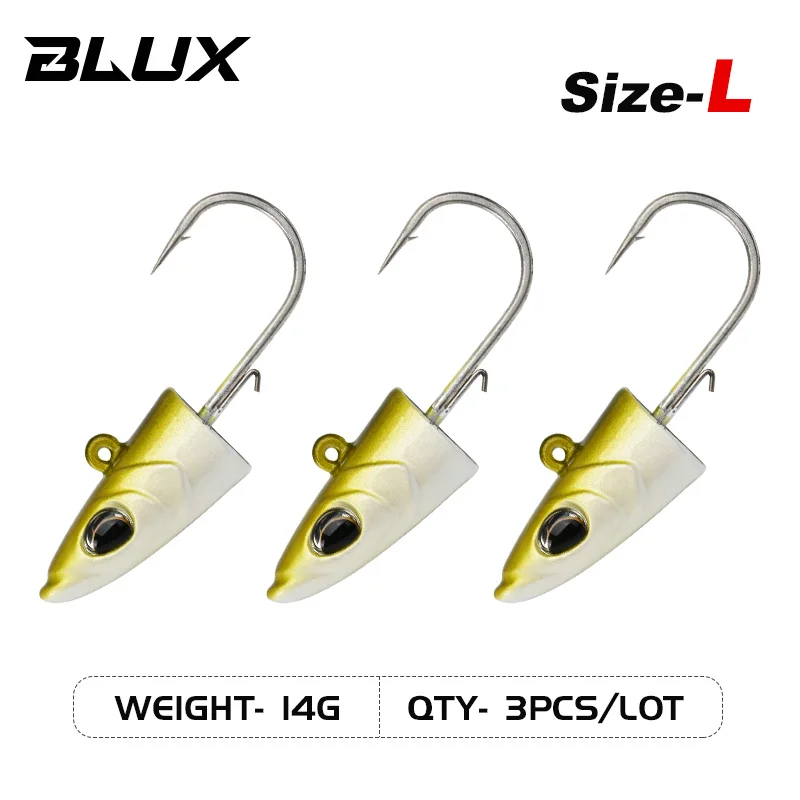 BLUX FLASH SAND AAL 14G/27G Weiche Angeln Köder Schwanz Jig Kopf Haken Minnow Künstliche Köder Salzwasser meer Bass Swimbait Tackle Getriebe
