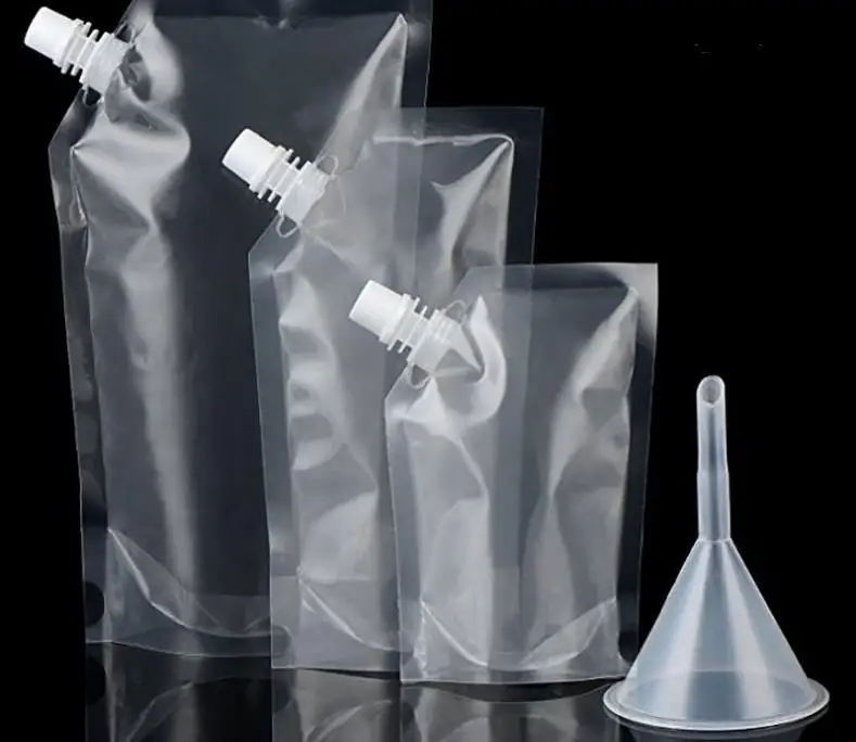 

Wholesale Stand-up Plastic Drink Packaging Bag Spout Pouch for Beverage Liquid Juice Milk Coffee SN3335