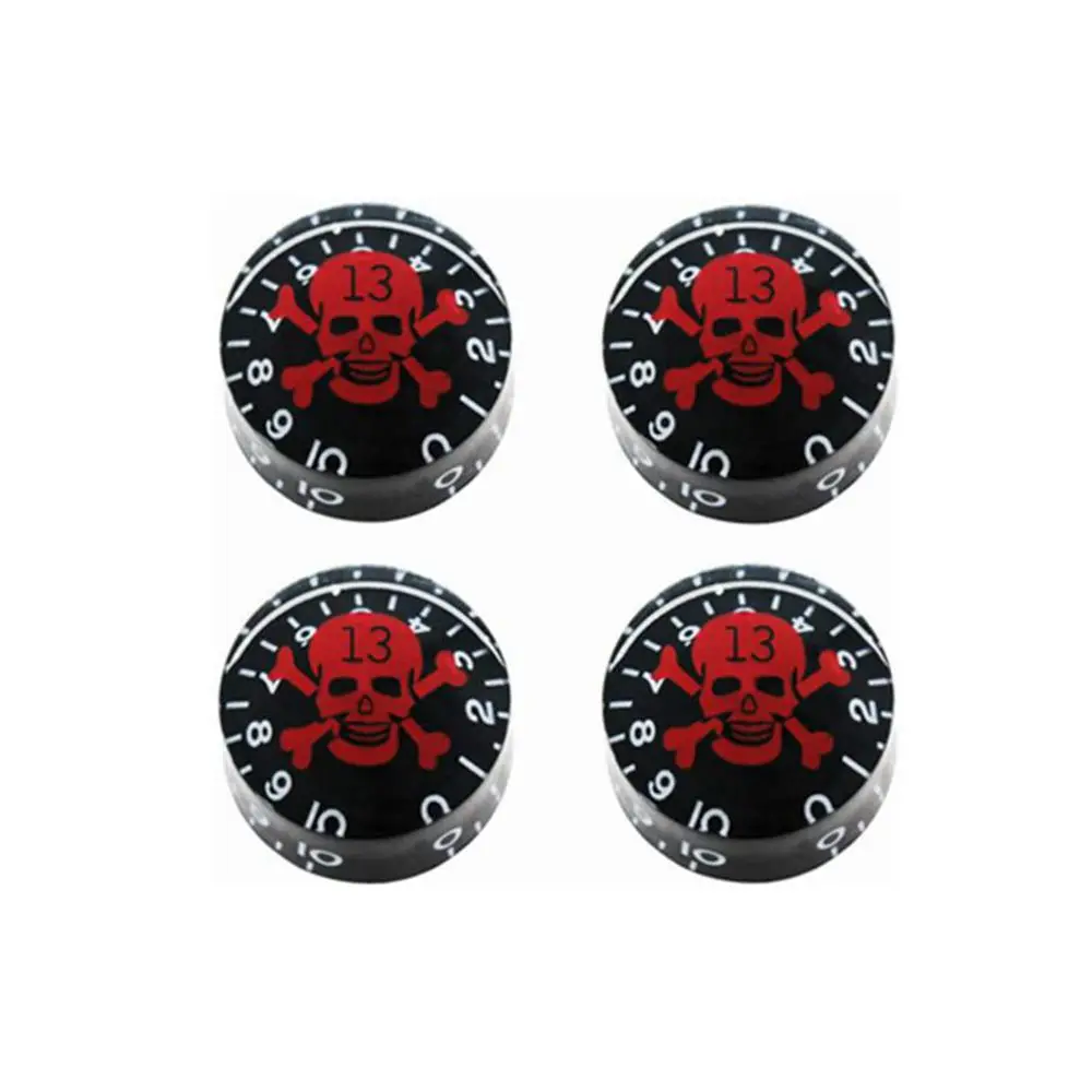 4 Pcs Skull Electric Guitar Knobs Guitar Speed Control Volume Tone Knobs Potentiometer Knob for LP SG TL ST Style Guitar