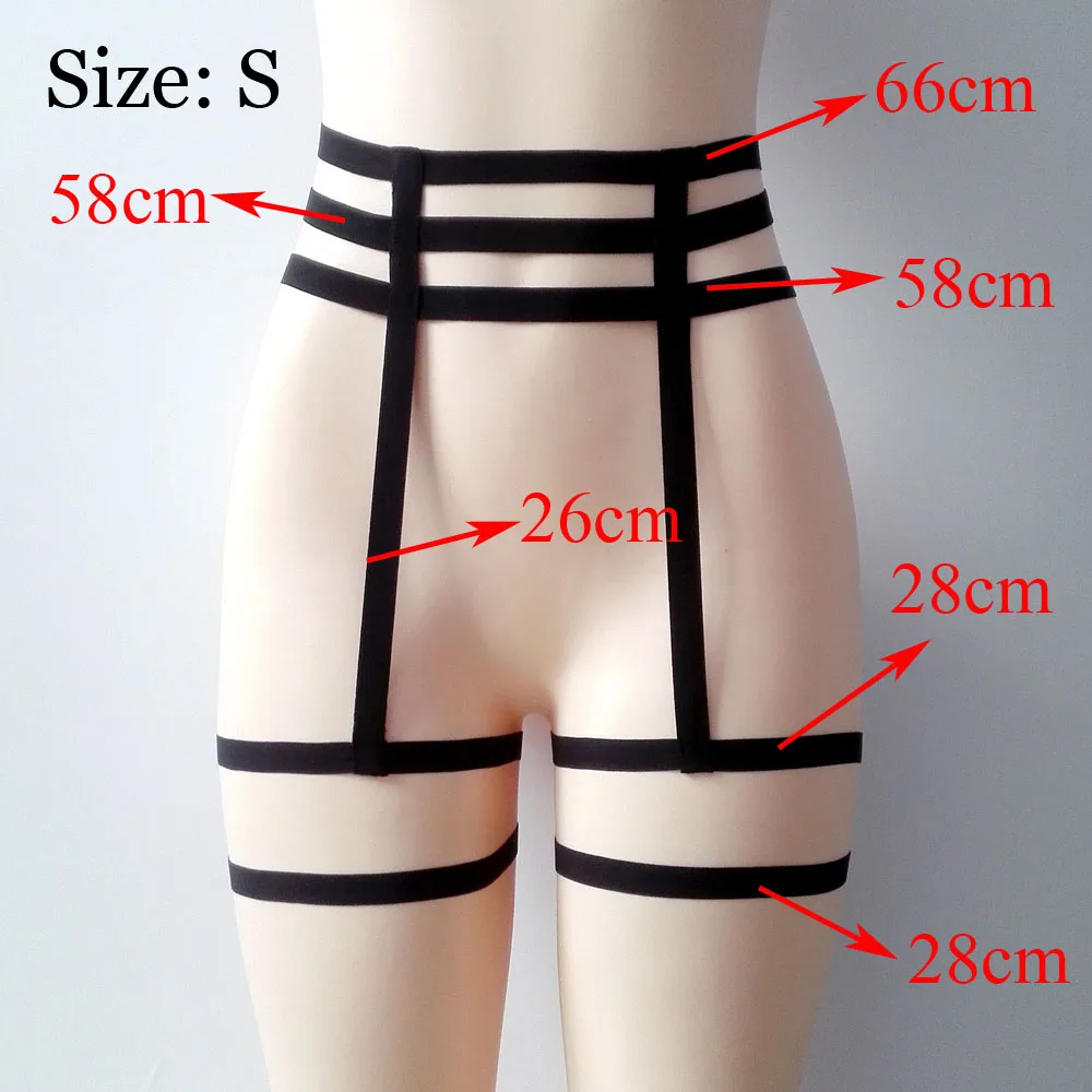 Roupa interior elástica gaiola suspensor cinta, Leg Garter Belt, Arnês oco