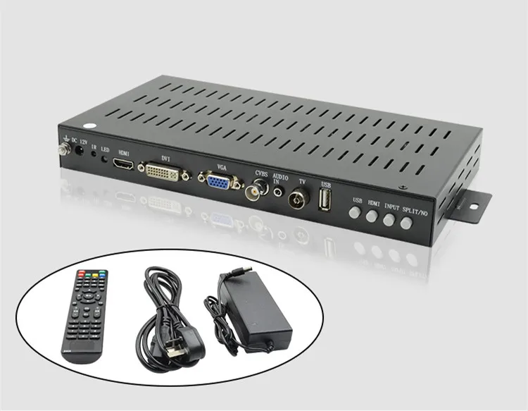 وحدة تحكم حائط الفيديو ، معالج HDMI 2x2 1x4 1X2 1X3 90 ، دوران 180 درجة ، شاشة عمودية VGA AV USB ، خياطة أربع صور