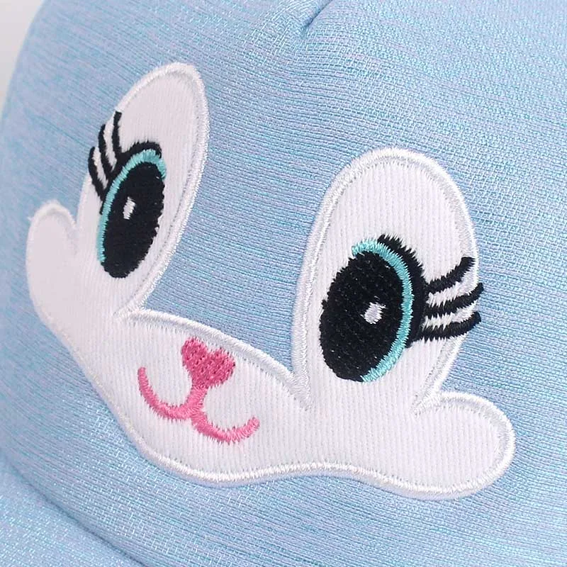 Spring Child Cartoon Baseball Cap 2 to 8 Years old Sequin Ears Summer Hip Hop kids Korean Hats Boys Girls Caps Snapback Hat