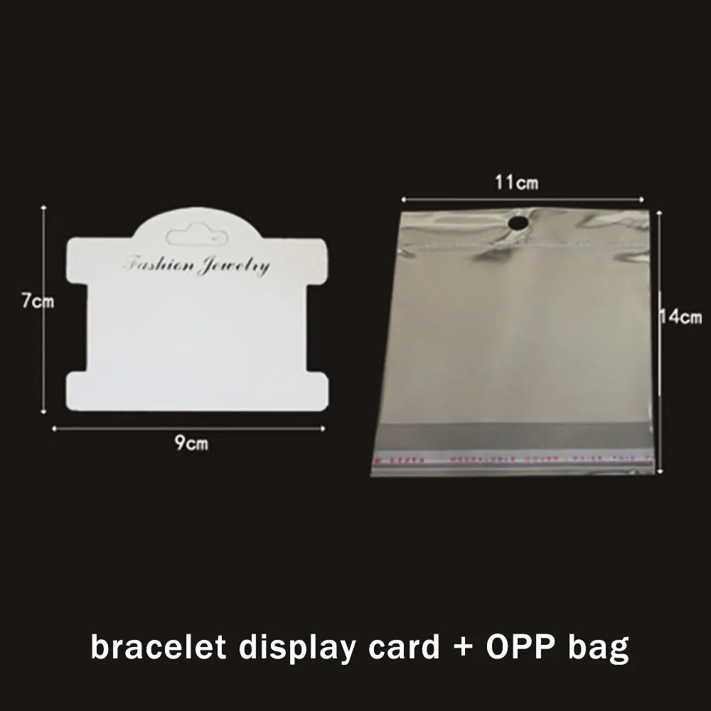 30-50sets Display Card with Opp Bags Transparent Self Adhesive Plastic Bag for Handmade Jewelry Necklace Bracelet Packaging