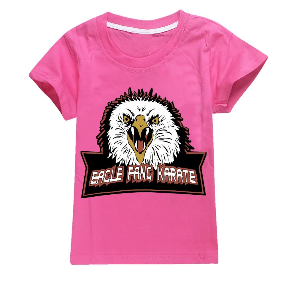 Unisex 100% cotton Eagle Fang karate T Shirt  Cobra Kai Tshirt  Soft Summer Short  Sleeve Tops Tee Homme object to boys and girl