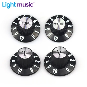 2/4 יחידות כפתורי שליטת מהירות טון ועוצמת קול לגיטרה אלומיניום כסף עליון פעמון לגיטרה חשמלית GB LP SG