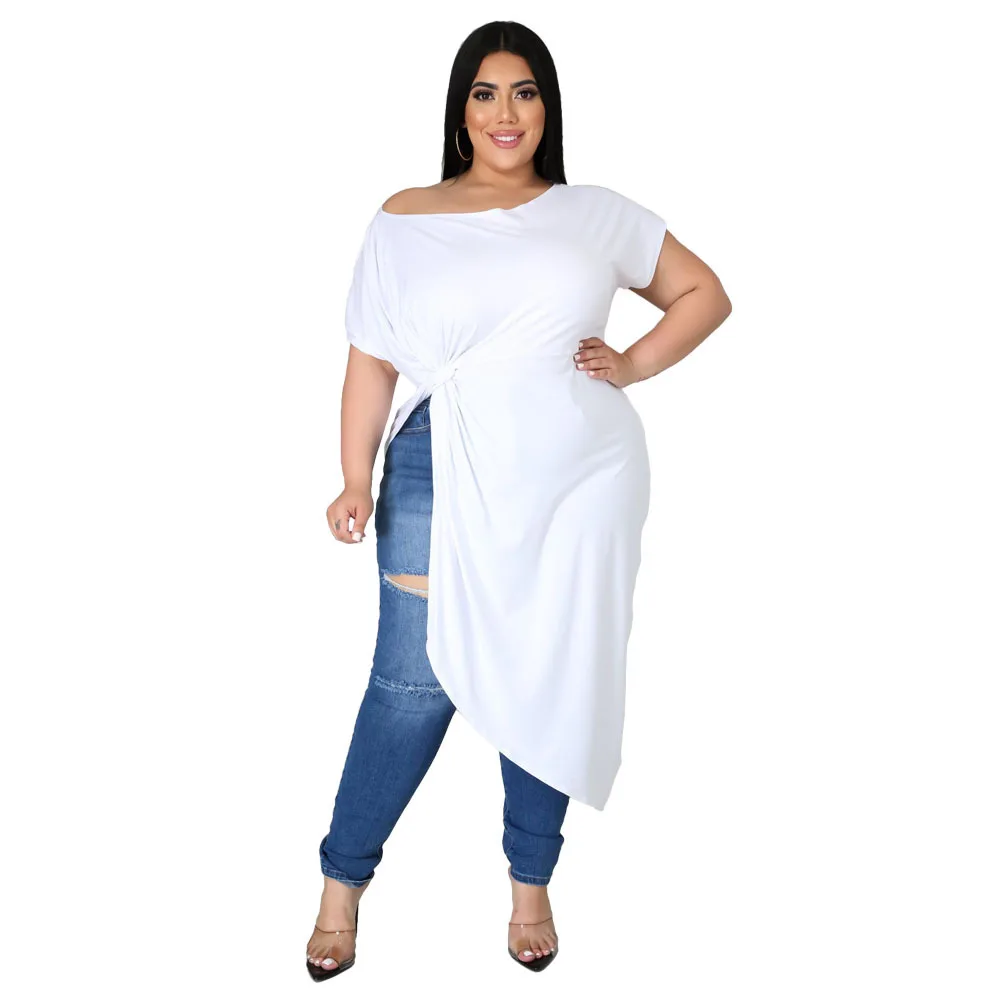 

XL-4XL Plus Size Dress women clothing summer 2021 Sexy solid color short sleeve casual dresses Wholesale Dropshipping