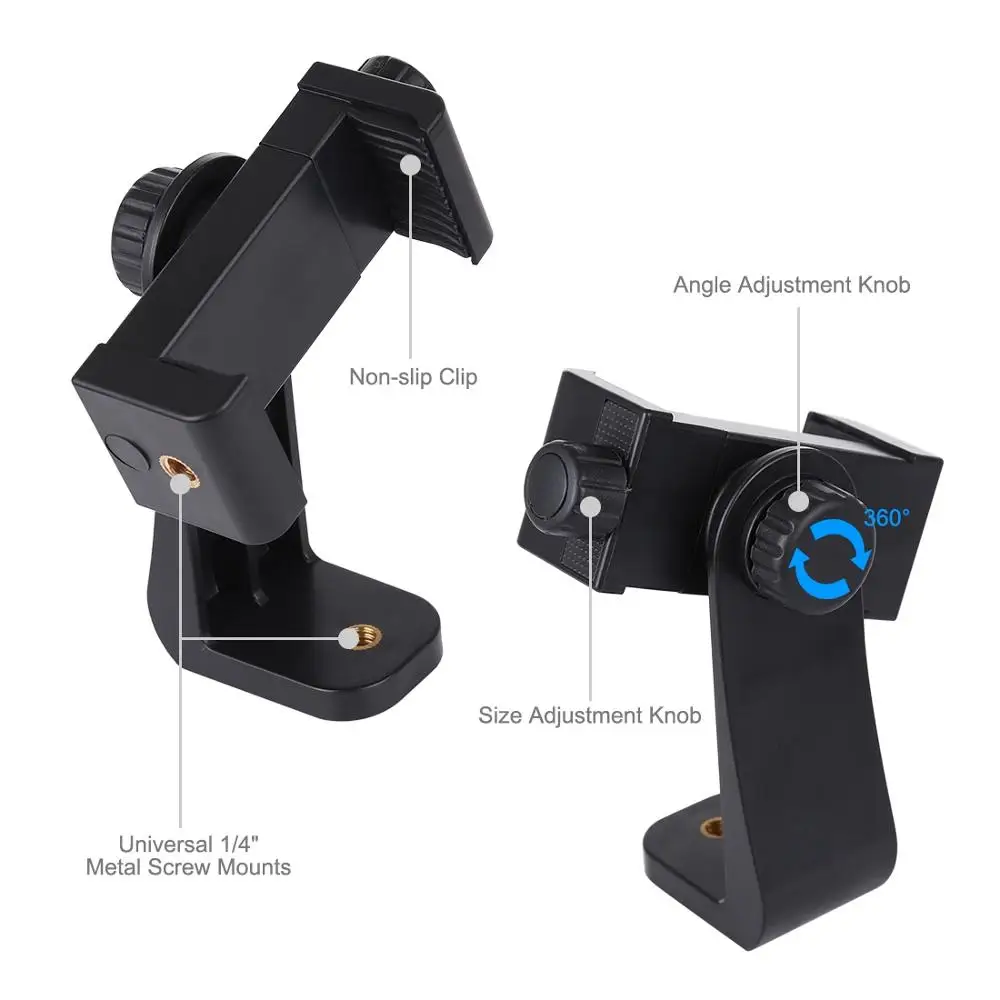 PULUZ 360 Degree Rotating Universal Horizontal Vertical Shooting Phone Clamp Holder Bracket For iPhone,Galaxy,Huawei,Xiaomi,Sony