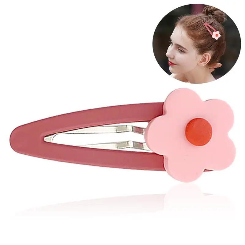 1pc Candy Colors Cute Flower Decor Women's Hair Clip Fashion Decorative Flower Hair Pin Hair Barrette Bobby Pin Hair Accessories