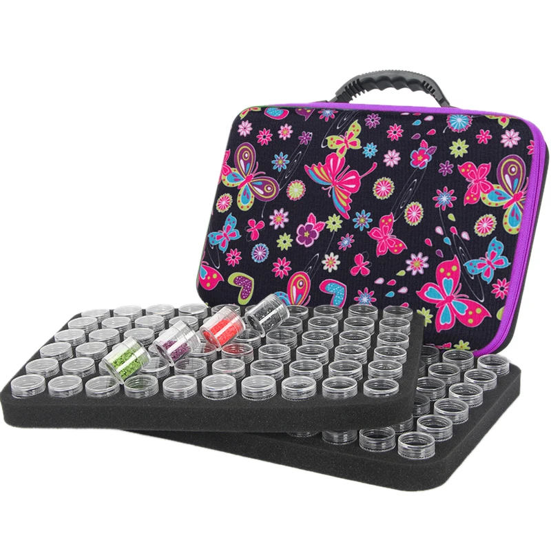 

120/60/30/15 аксессуары для алмазной живописи, контейнер на молнии, сумка для хранения, новые бутылки чемодана 5D, инструмент для вышивки бабочкам...