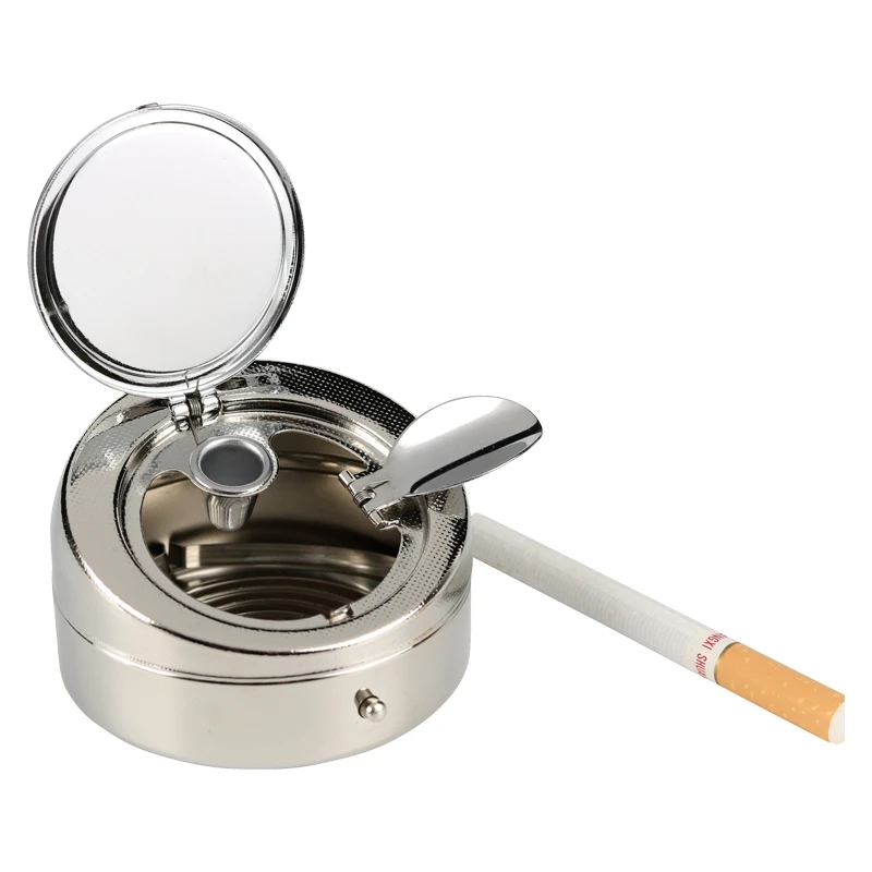 Pocket Ashtray With Cover Personality Fashion Portable Car Ashtray Smokeless Ash Tray Cup Metal Ashtray Mini Portable Ashtray